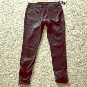 Faux leather biker jeans with tapered leg Sz-8